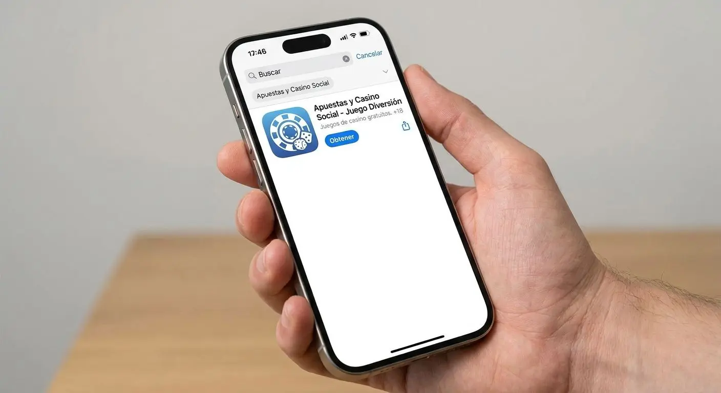 Búsqueda de app de apuestas y casino en la tienda de apps de un iPhone