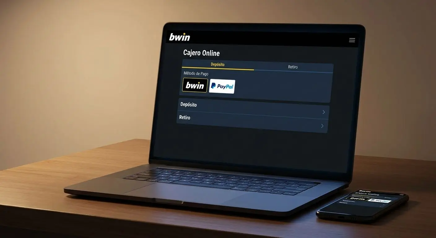Interfaz de pagos de Bwin con opción de PayPal en pantalla