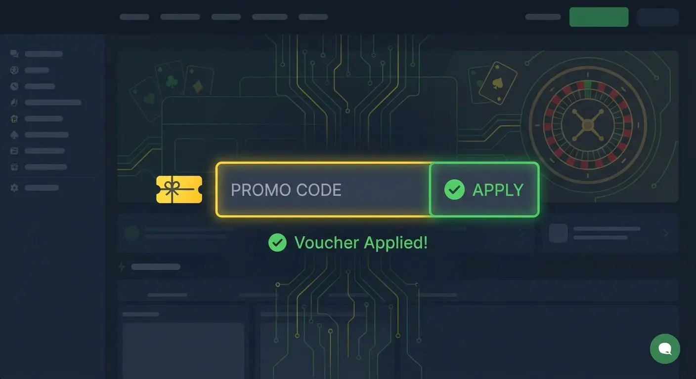 Campo ilustrativo para introducir un código promocional en una web de apuestas