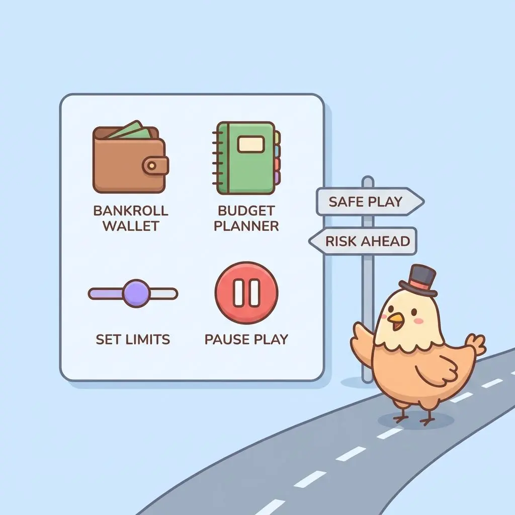 Ilustración sobre estrategia y gestión de banca en Chicken Road