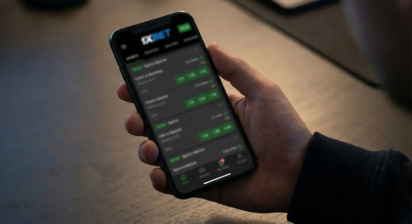Pantalla de inicio de una app de apuestas deportivas en un móvil