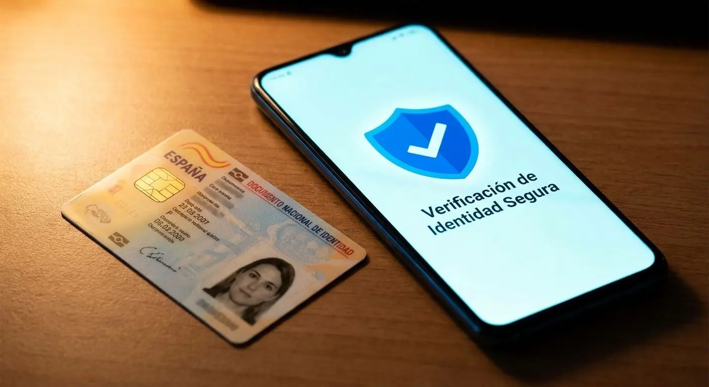 Proceso de verificación de identidad KYC con documento y móvil